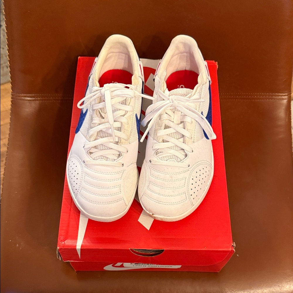 Nike Kids White and Blue Sneakers